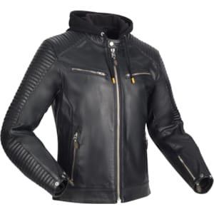 Veste Cuir Moto Homme Avec Protection Et Capuche - Blouson Cuir Épais Doublé Velours Hiver