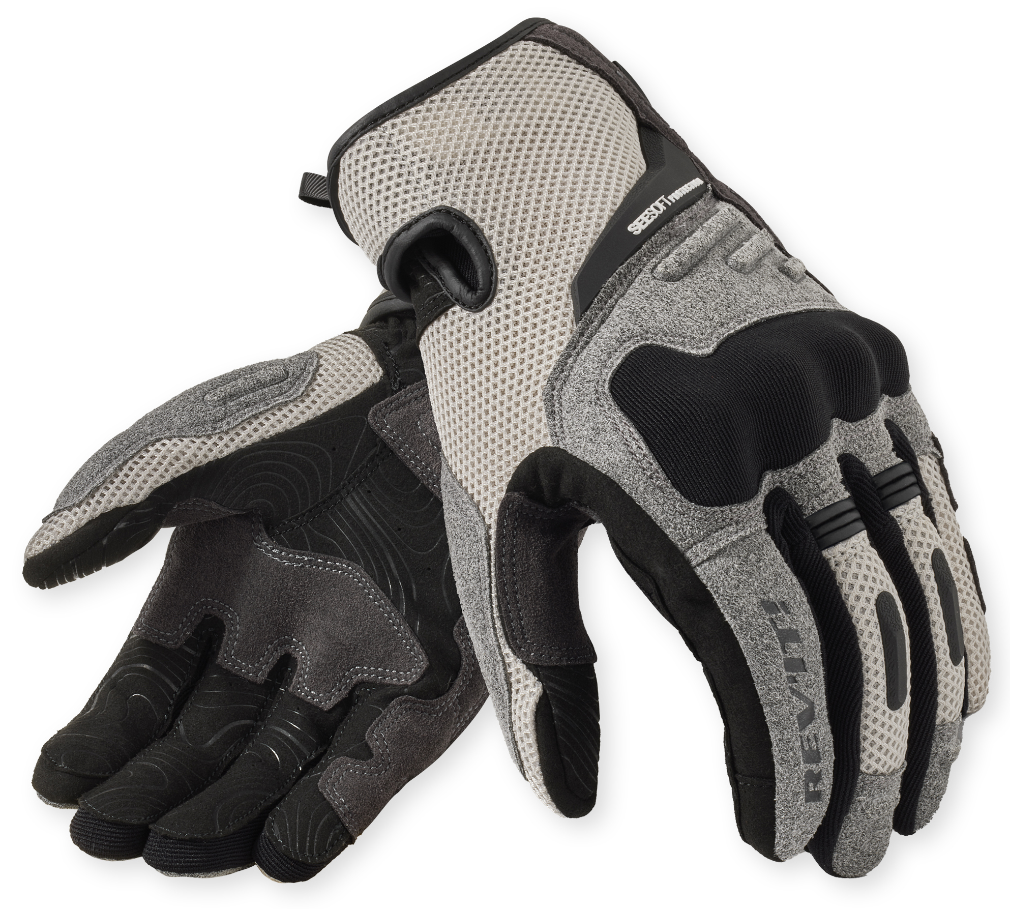 Zomerhandschoenen heren REV'IT! Cavern Lichtgrijs - Zwart