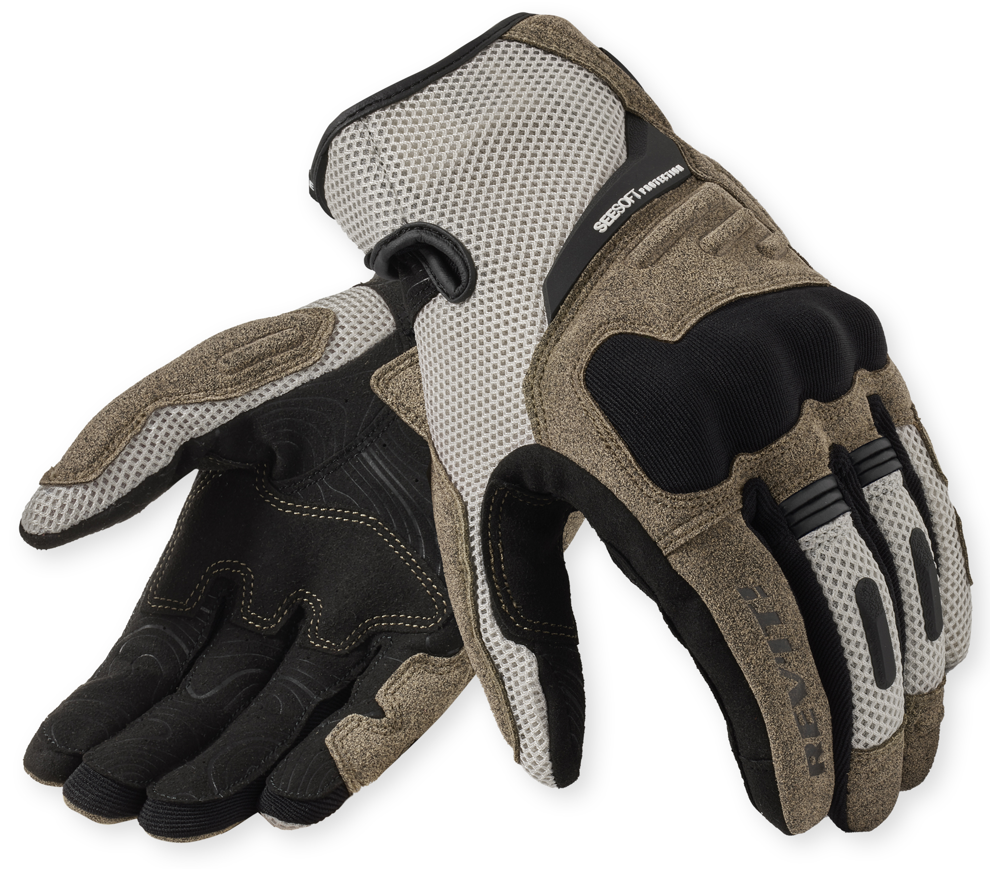 Men's summer gloves REV'IT! Cavern Sand - Black