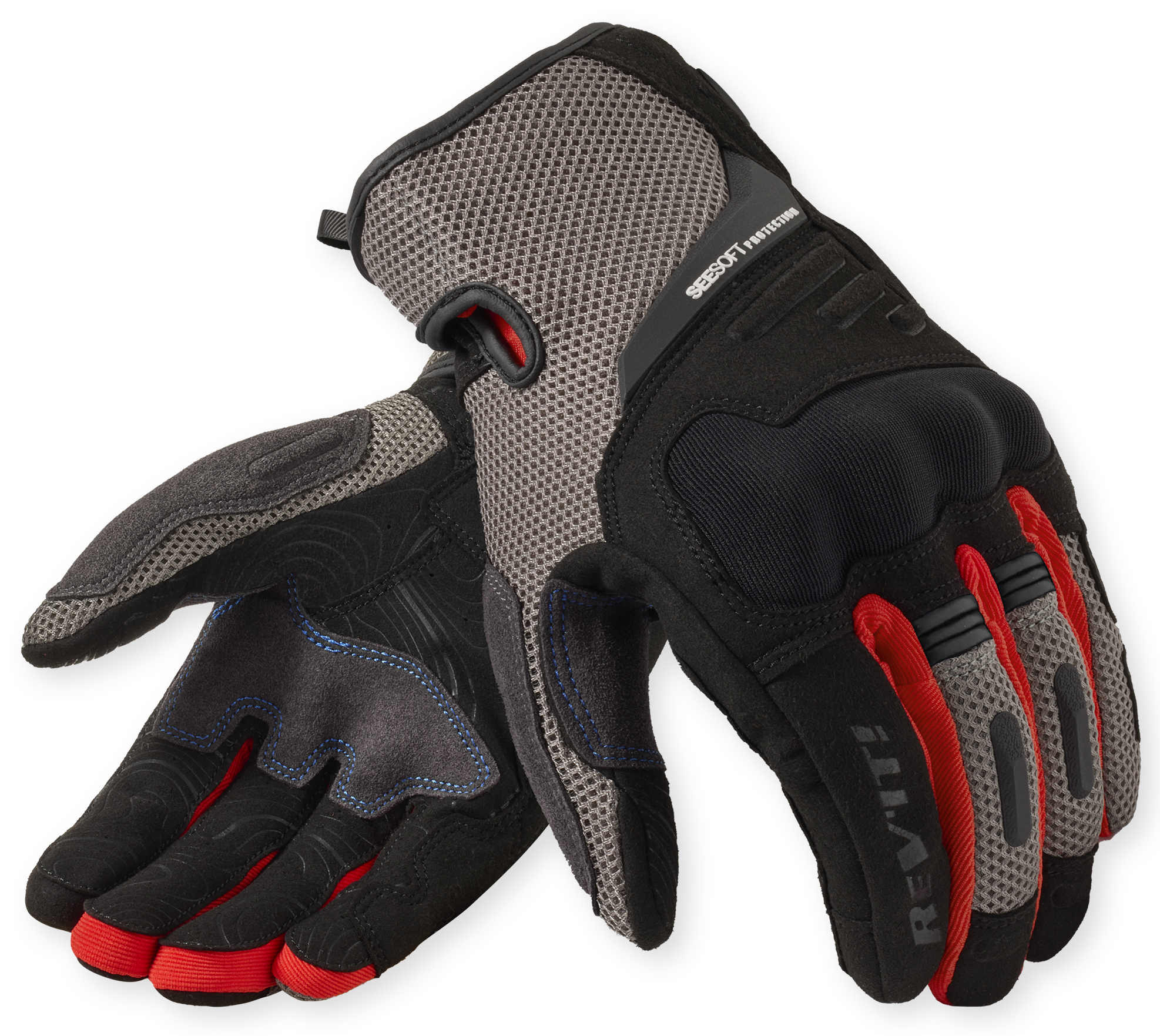 Zomerhandschoenen heren REV'IT! Cavern Grijs - Rood