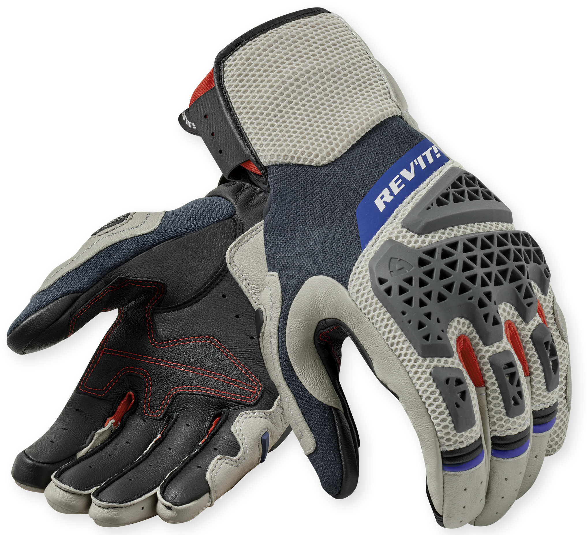 Men's summer gloves REV'IT! Sand 5 Silver - Red