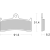BREMBO Plaquettes de frein moto Route Métal Fritté 07KA20SA