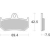 BREMBO Plaquettes de frein moto Route Métal Fritté 07GR35SP