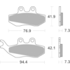 BREMBO Plaquettes de frein moto Scooter Organique 07012CC