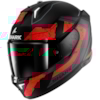 SHARK Skwal i3 Rhad Mat Zwart-Chroom-Rood KUR