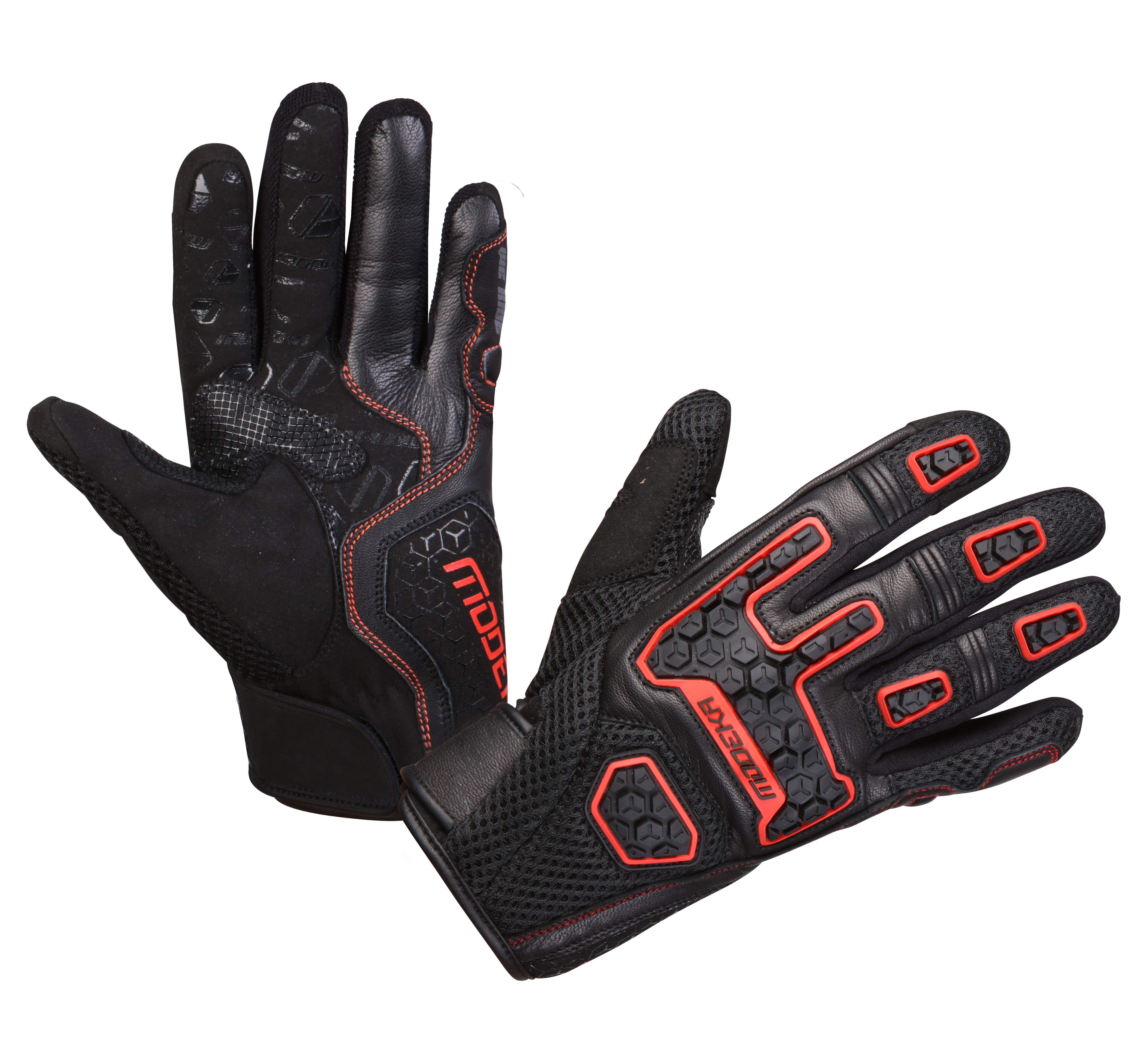 Summer gloves MODEKA Dracon Black-Red