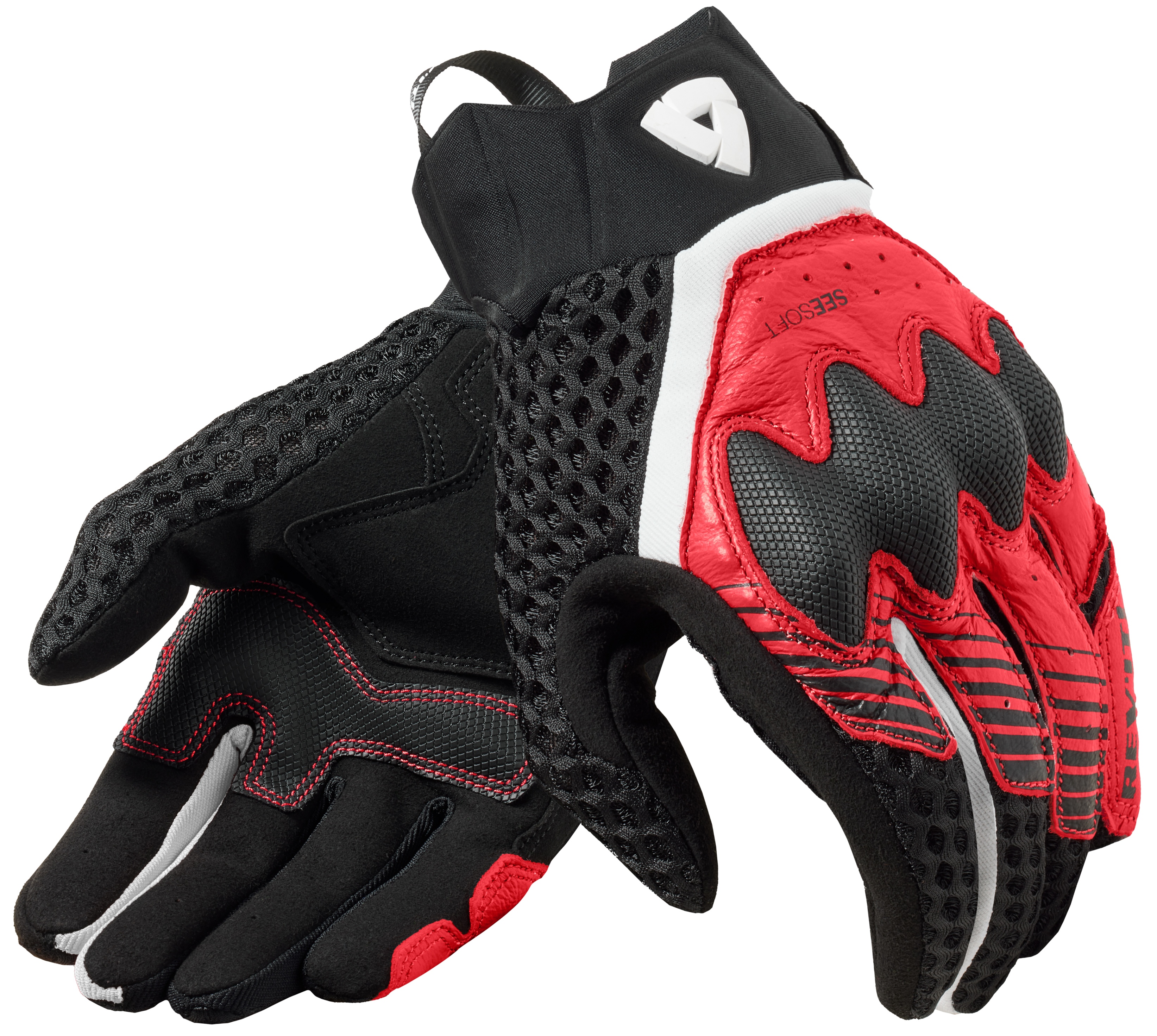Gants été hommes REV'IT! Veloz Noir - Rouge