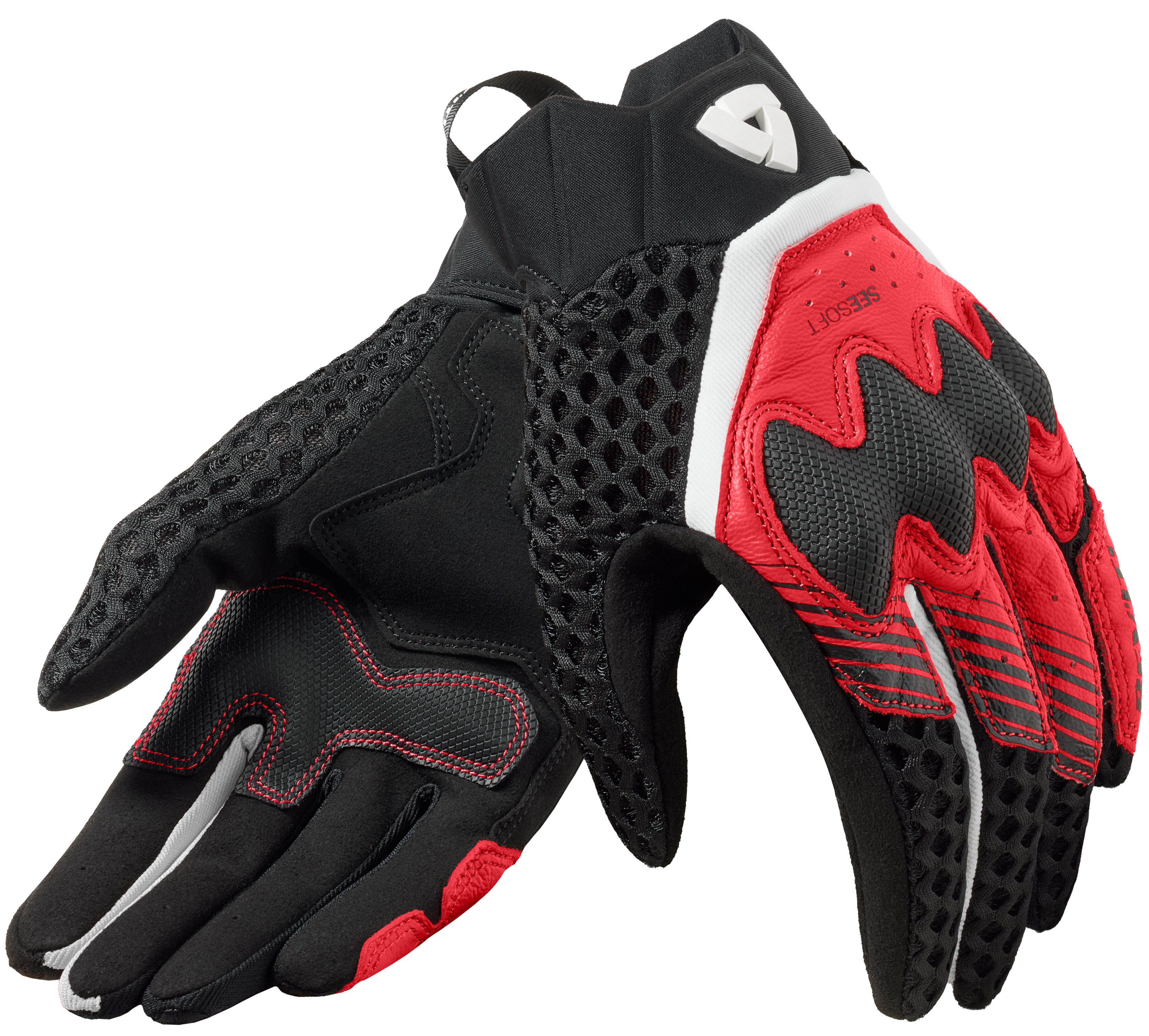 Gants été hommes REV'IT! Veloz Lady Noir - Rouge