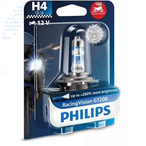 PHILIPS H4 Racing Vision GT200 moto 12V 60/55W P43t-38