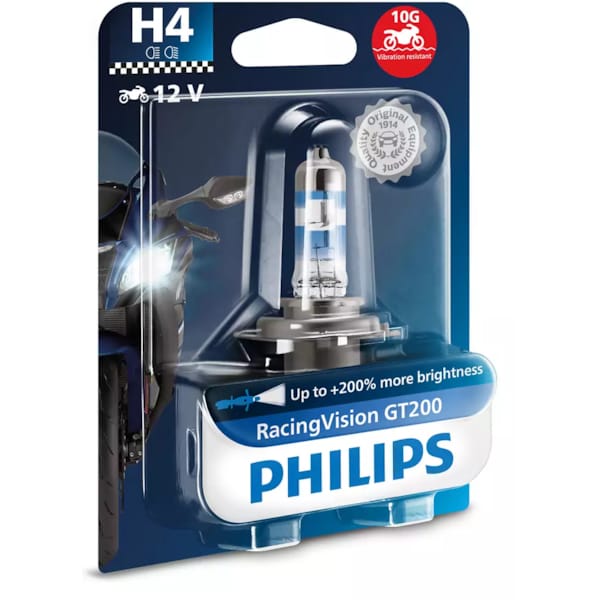 PHILIPS H4 Racing Vision GT200 moto 12V 60/55W P43t-38