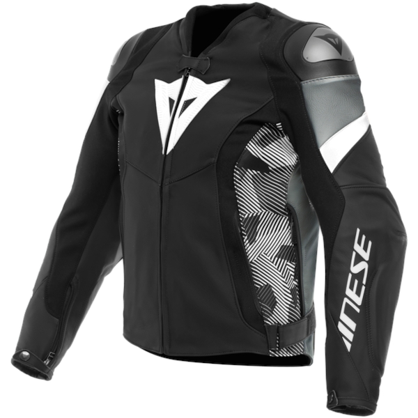 DAINESE Avro 5 Leather Jacket Zwart-Wit-Antraciet