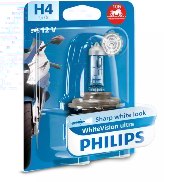 PHILIPS H4 White Vision ultra moto 12V 60/55W
