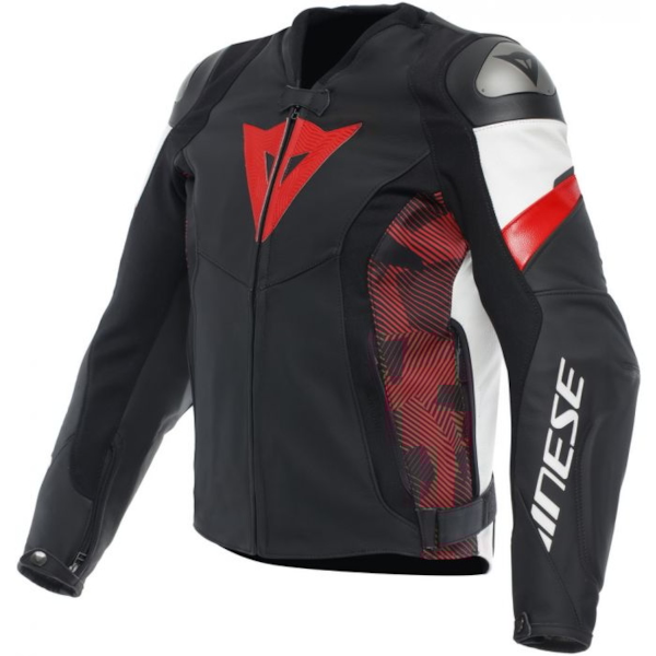 DAINESE Avro 5 Leather Jacket Noir-Rouge-Blanc