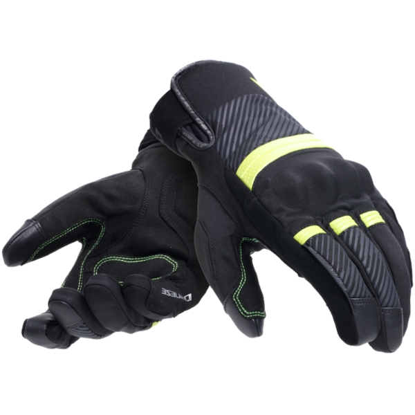 DAINESE Fulmine D-Dry Gloves Noir-Jaune Fluo-Gris Foncé