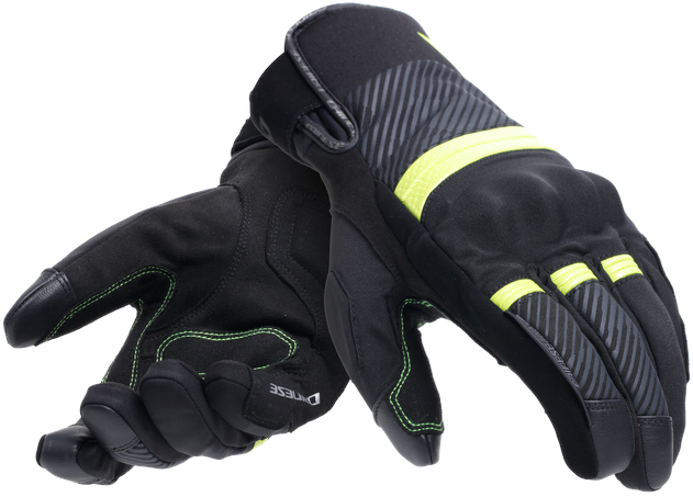 DAINESE Fulmine D-Dry Gloves Noir-Jaune Fluo-Gris Foncé