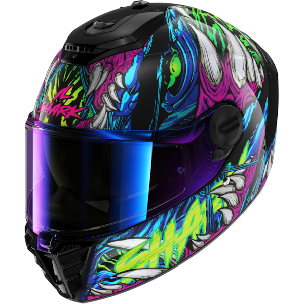 SHARK Spartan RS Shaytan Noir-Vert-Violet KGV