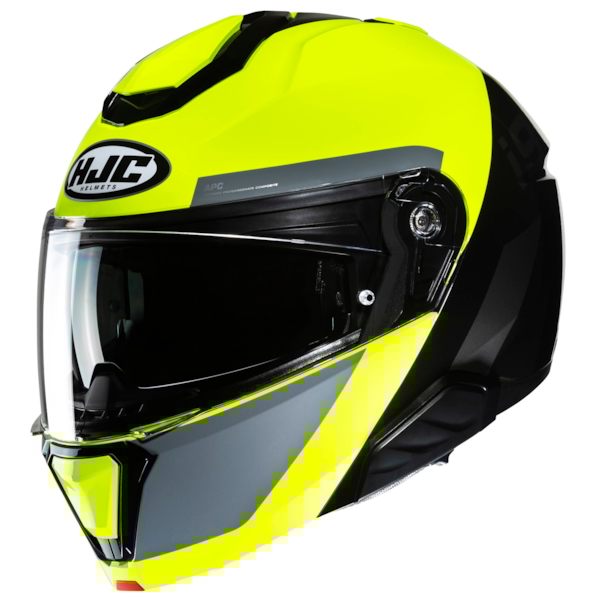 HJC i91 Bina Zwart - Fluogeel