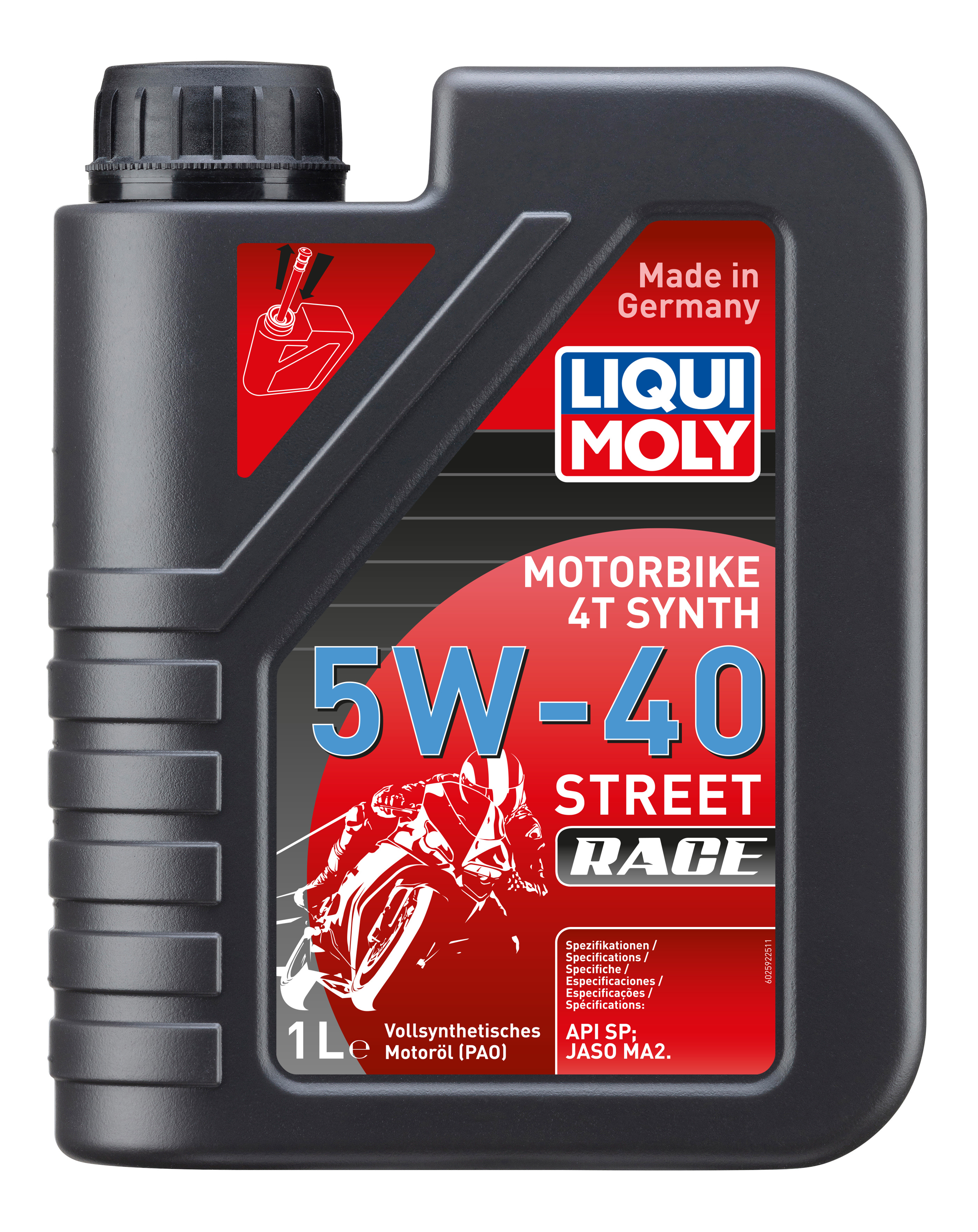 Huile moteur 4 temps LIQUI MOLY 5W-40 100% synthétique Street Race 1L