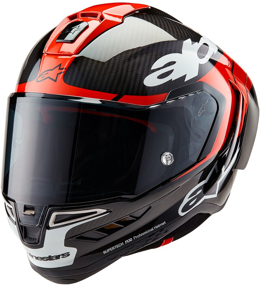 ALPINESTARS Supertech R10 Element Carbon-Helder Rood-Wit