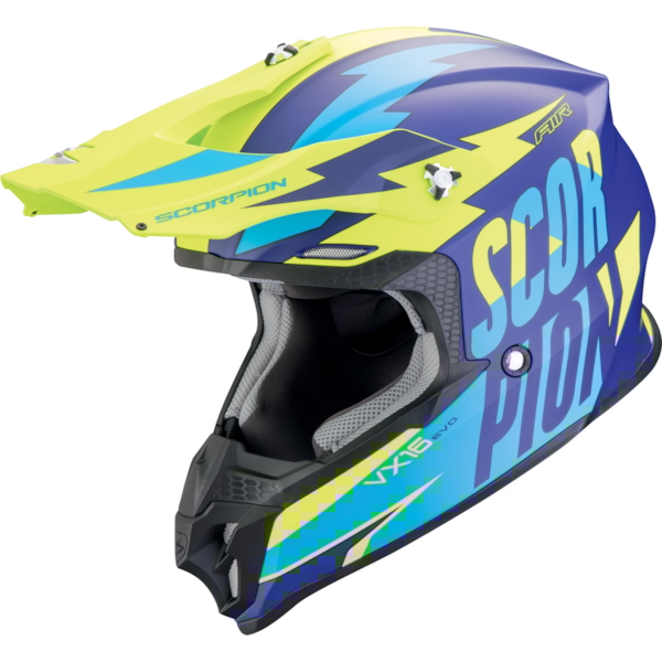 SCORPION VX-16 Evo Slanter Mat Blauw-Fluo geel