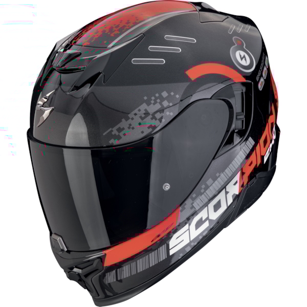 SCORPION EXO-520 Evo Air Titan Zwart metaal-Rood