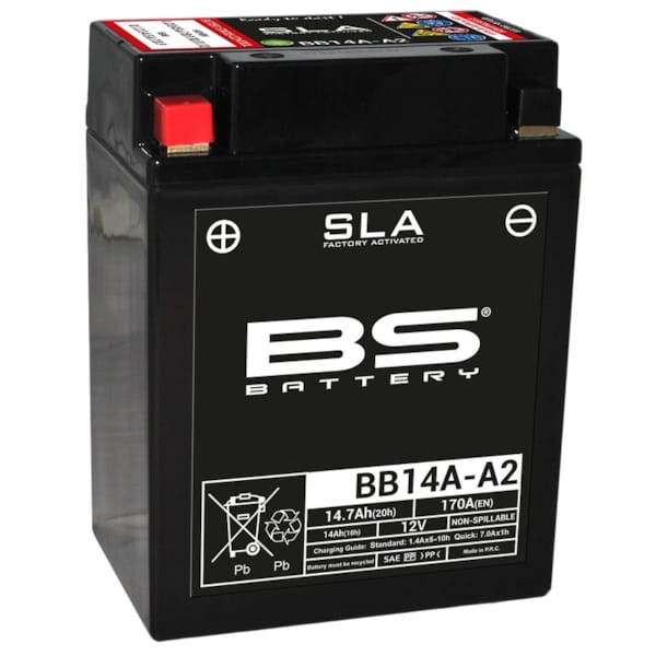 BS BATTERY Batterie fermée sans entretien, moto & scooter, BT14B-4 SLA pas cher BS BATTERY Batterie fermée sans entretien, moto & scooter, BT14B-4 SLA pas cher