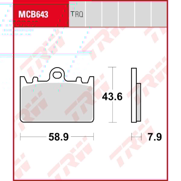 TRW Plaquettes de frein MCB643TRQ Sinter track