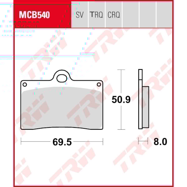 TRW Brake pads MCB540TRQ Sinter track
