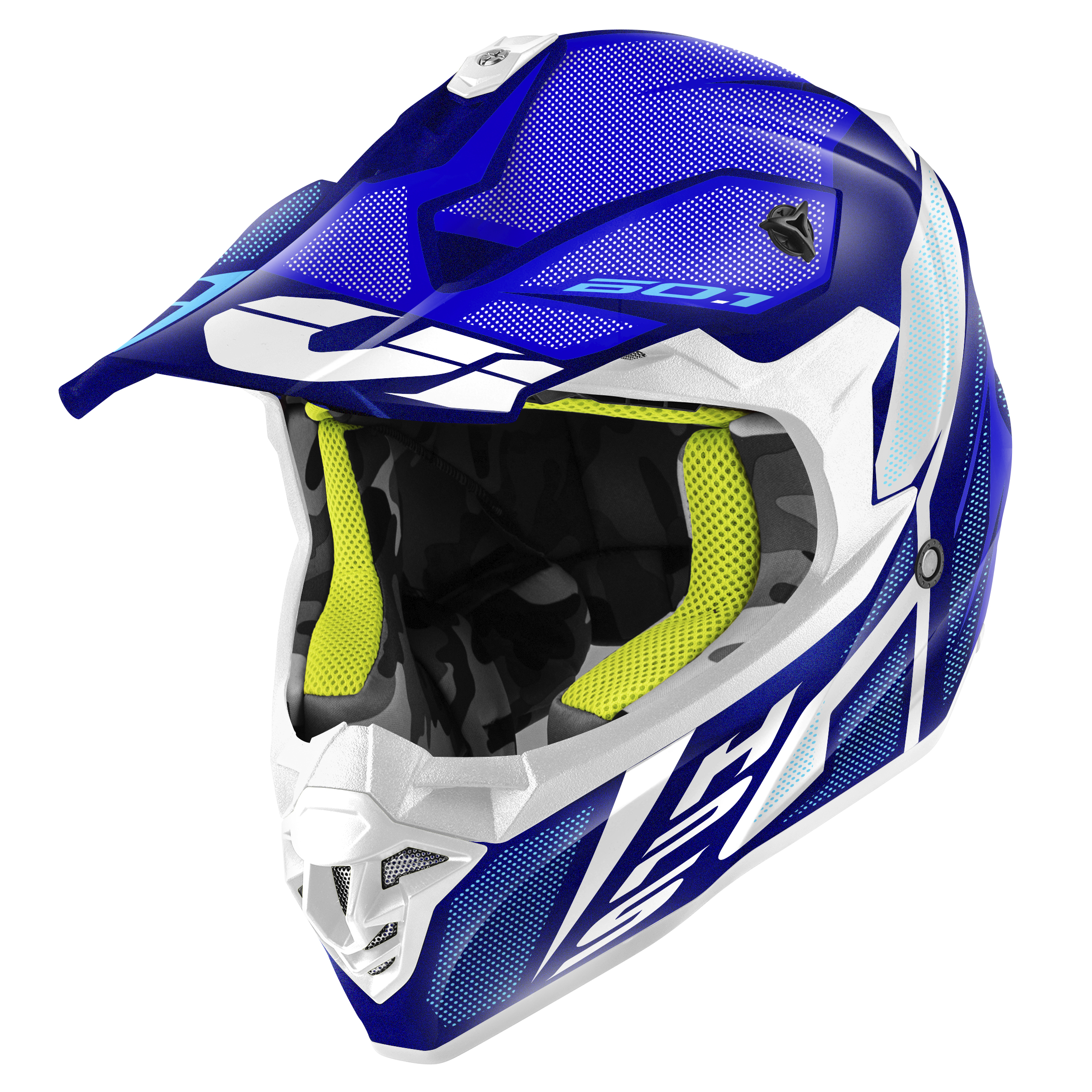 GIVI 60.1 Invert Bleu-Blanc - Casque moto cross