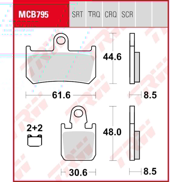 TRW Brake pads MCB795TRQ Sinter track