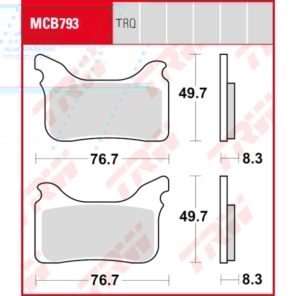 TRW Brake pads MCB793TRQ Sinter track