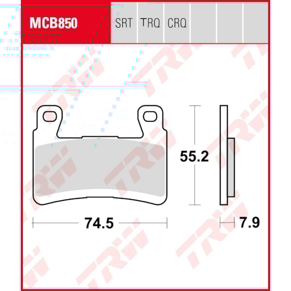 TRW Plaquettes de frein MCB850TRQ Sinter track