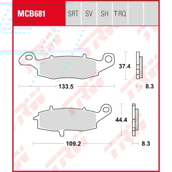 TRW Plaquettes de frein MCB681TRQ Sinter track