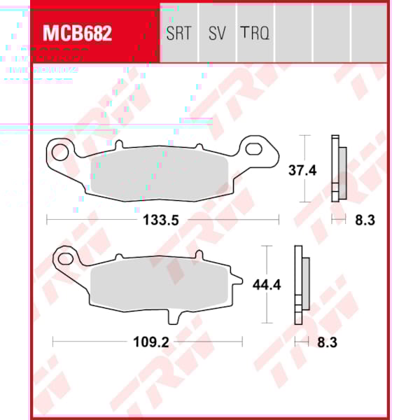 TRW Plaquettes de frein MCB682TRQ Sinter track