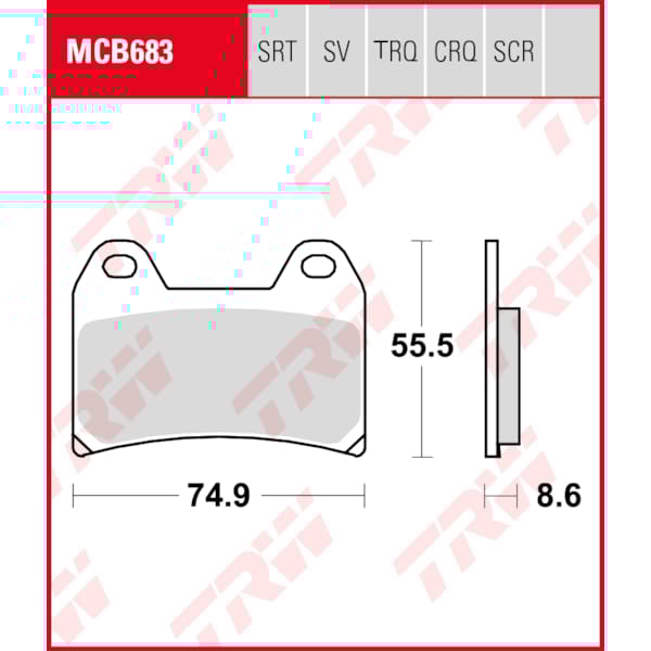 TRW Plaquettes de frein MCB683TRQ Sinter track