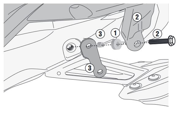 Motorcycle-specific mounts GIVI Additional mounting kit PL2148KIT