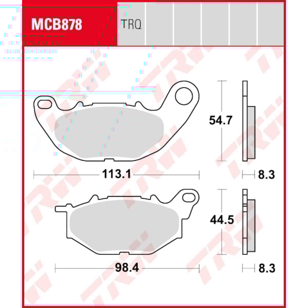 TRW Plaquettes de frein MCB878TRQ Sinter track
