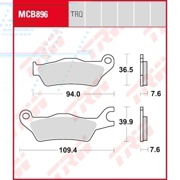 TRW Plaquettes de frein MCB896TRQ Sinter track