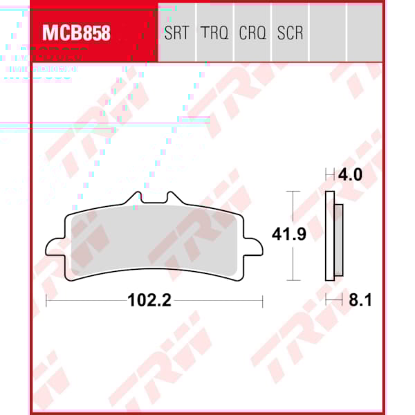 TRW Brake pads MCB858TRQ Sinter track