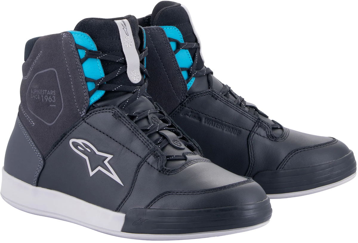Chaussures moto femmes ALPINESTARS Chrome Waterproof Women's Shoes Noir-Asphalte-Turquoise