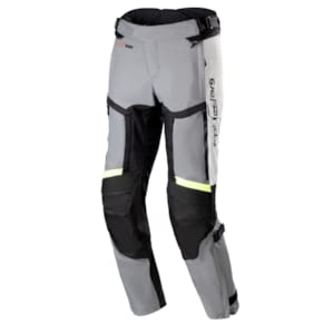 Pantalon moto en textile hommes ALPINESTARS Bogotá Pro Drystar 4 Seasons Pants Gris Ice-Gris Foncé-Jaune Fluo
