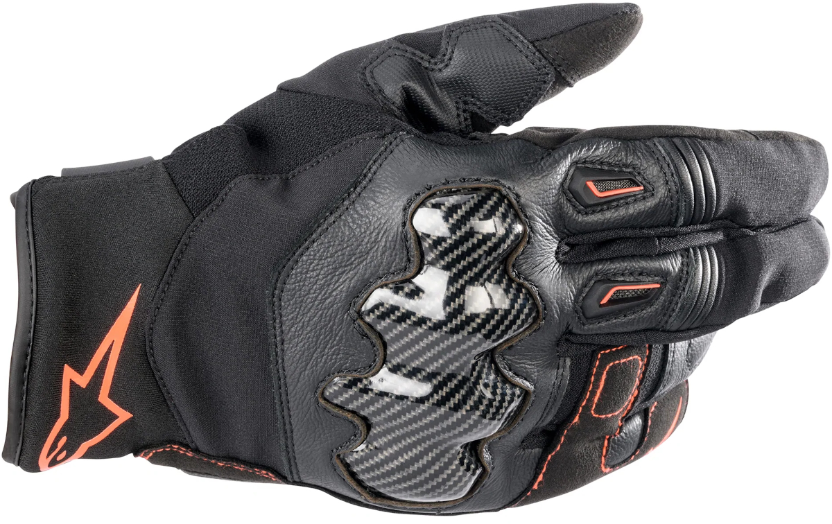 Gants mi-saison hommes ALPINESTARS SMX-1 Drystar Gloves Noir-Rouge Fluo