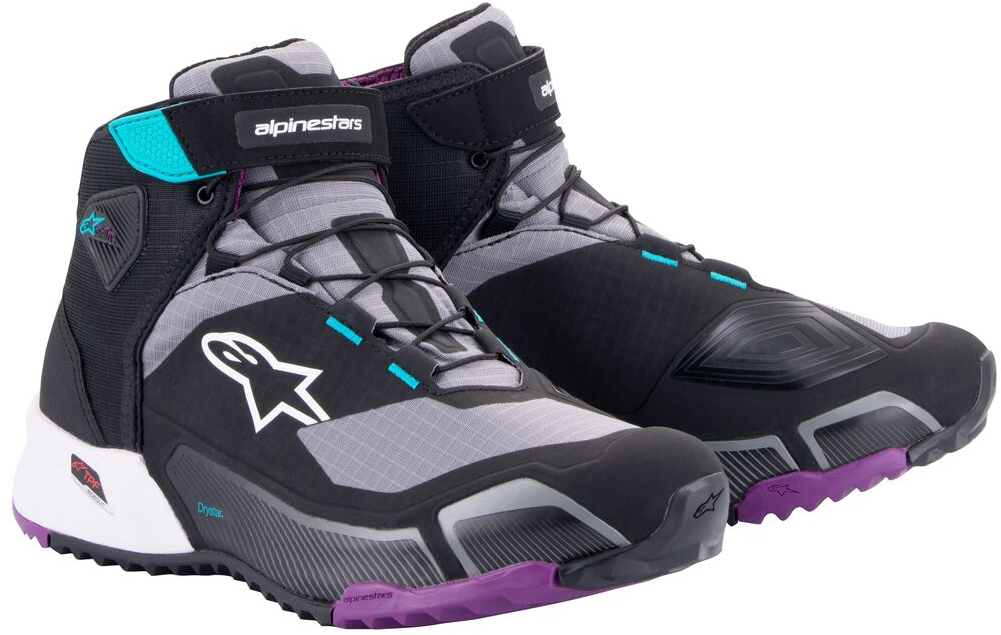 Motorschoenen dames ALPINESTARS CR-X Women's Drystar Shoes Zwart-Grijs-Plum-Teal