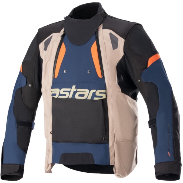 ALPINESTARS Halo Drystar Jacket Donker Blauw-Donker Kaki-Flame Oranje