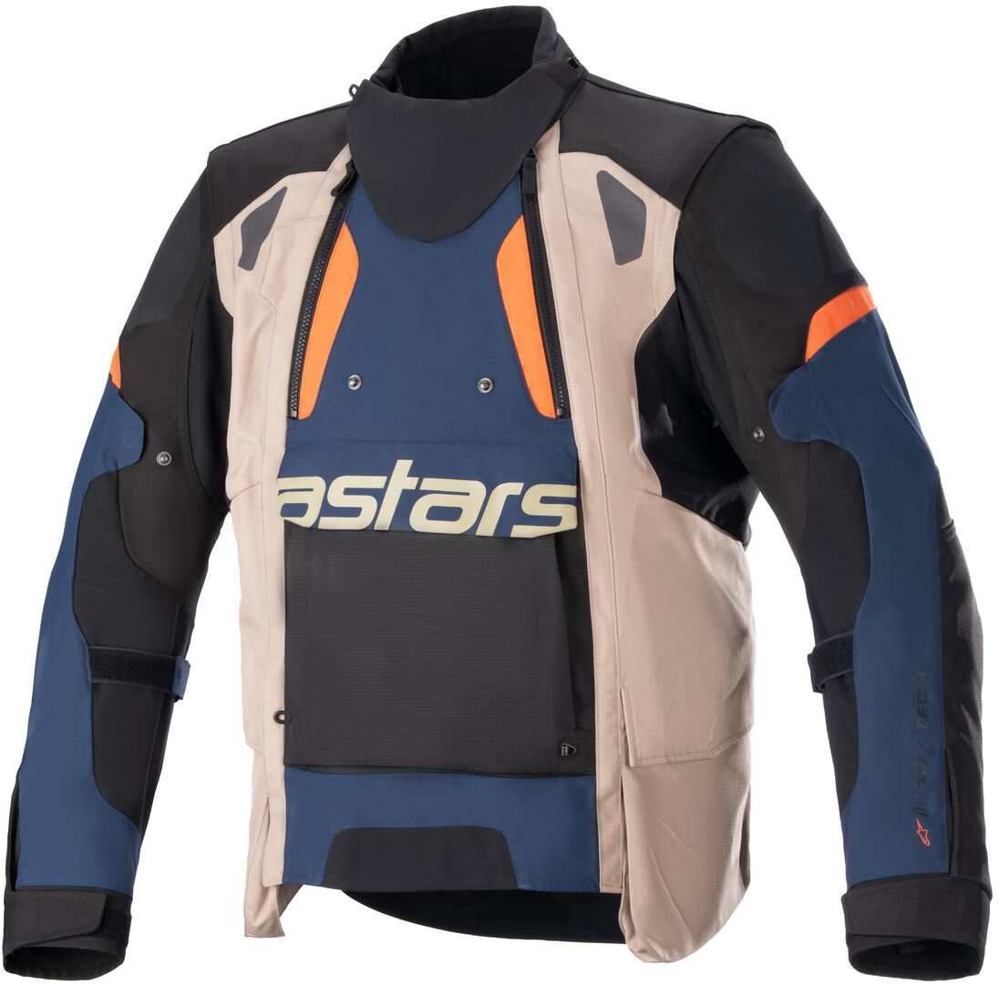 ALPINESTARS Harok Drystar Jacket Donker Blauw-Donker Kaki-Flame Oranje