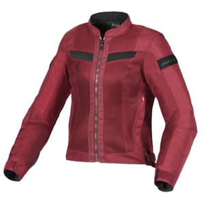 Women's summer motorcycle jacket and hoodie MACNA Velotura Lady Dark red