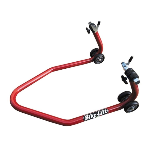 Support béquille de moto arrière lève moto arrière sur roulettes avec  adaptateurs caoutchouc rouge