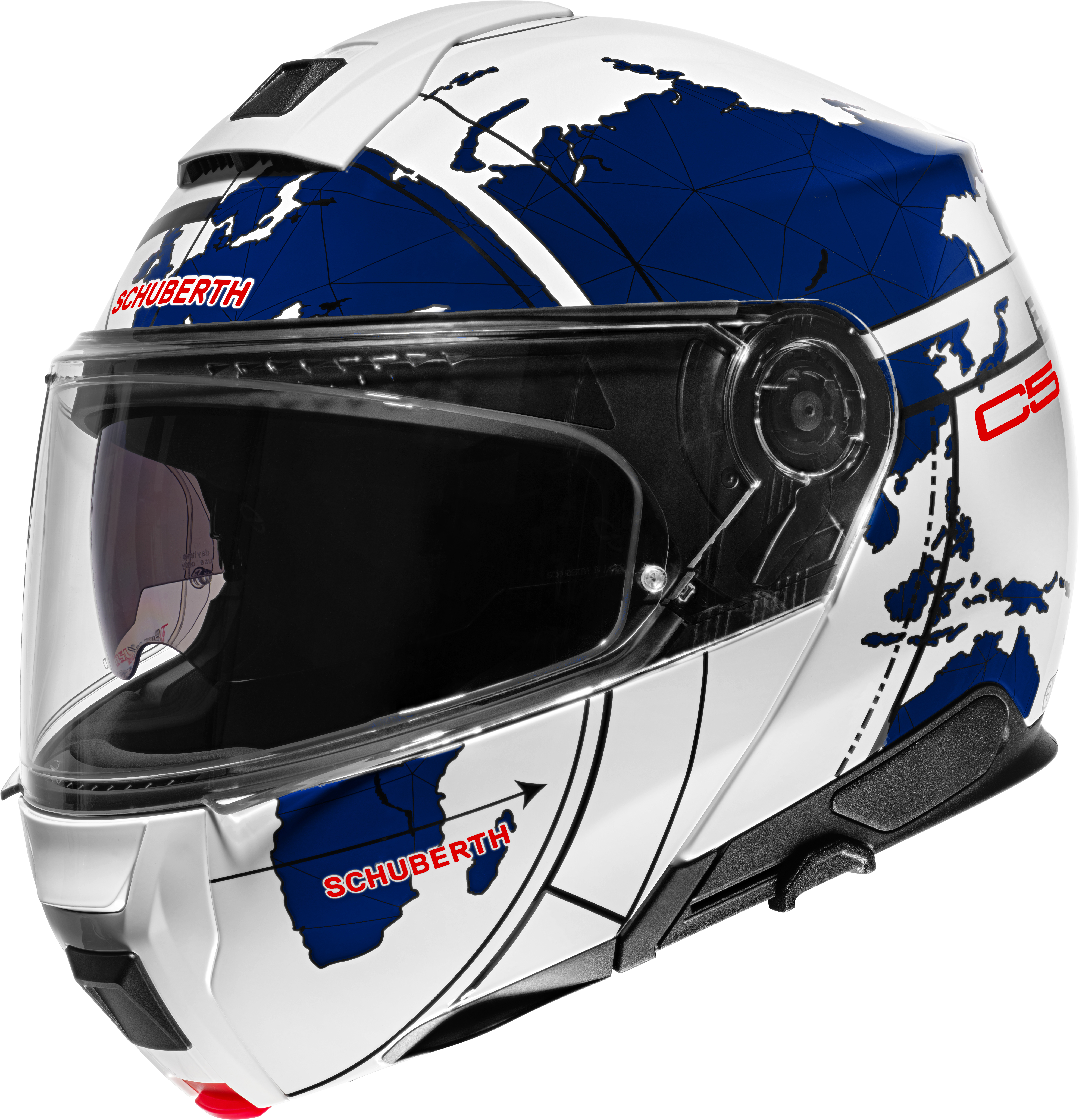 Balling Leger Portugees SCHUBERTH C5 Globe Wit - Blauw - Systeemhelm | RAD