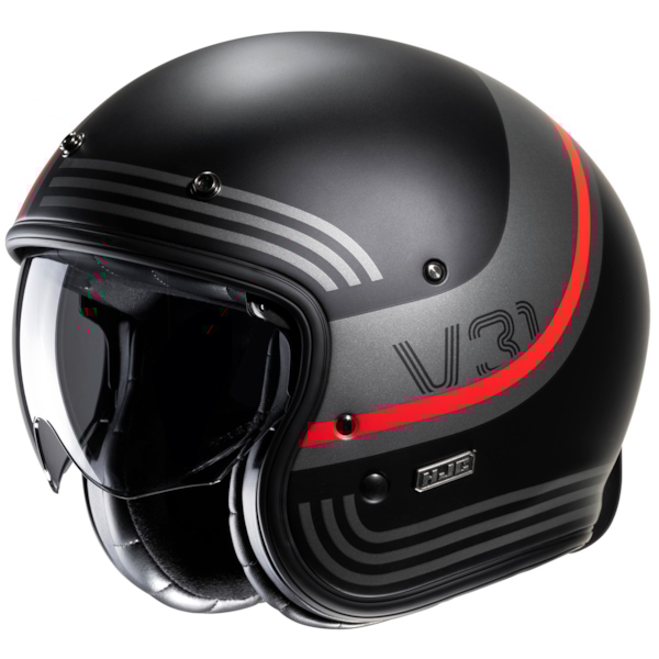 HJC V31 Byron Mat Noir - Rouge