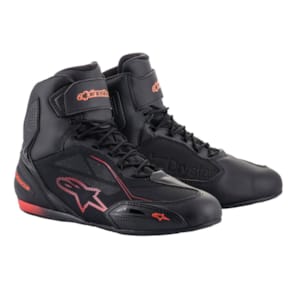 Motorschoenen ALPINESTARS Faster-3 Drystar Zwart-Rood Fluo